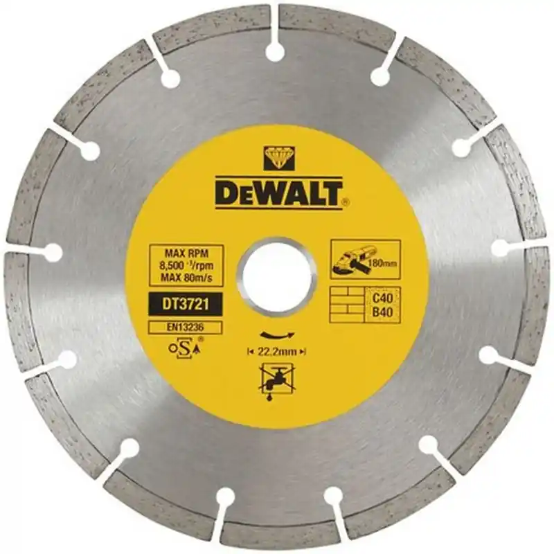 Echt DeWALT DT3721-QZ Diamantscheibe 180 x 22,2 mm zum Schneiden von Beton und Ziegeln