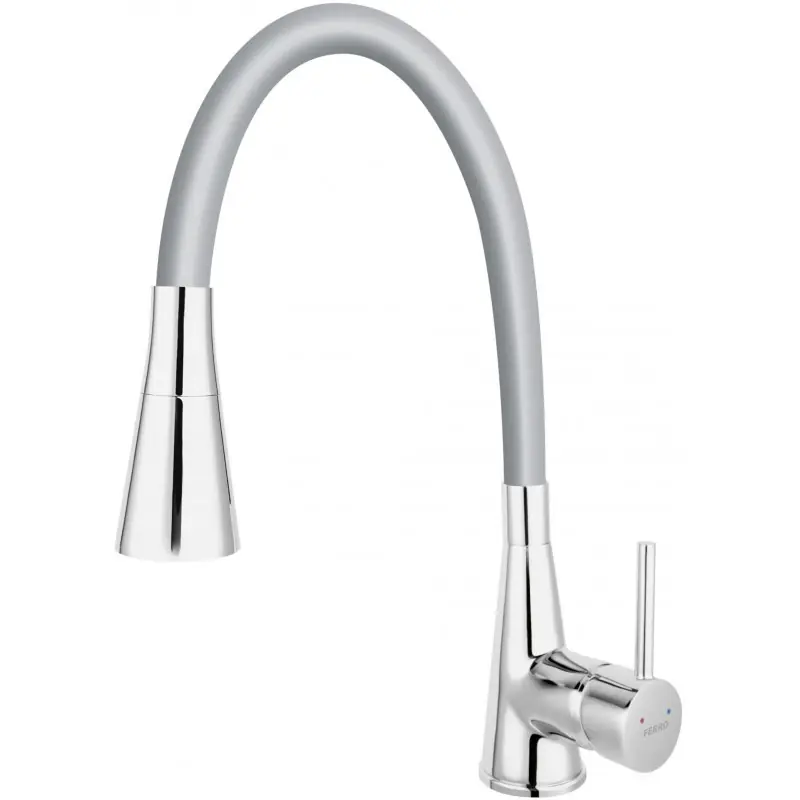 FERRO ZUMBA II Flexible Küchenarmatur Spültischarmatur Spülen Wasserhahn, Silber BZA42S Neue Ware
