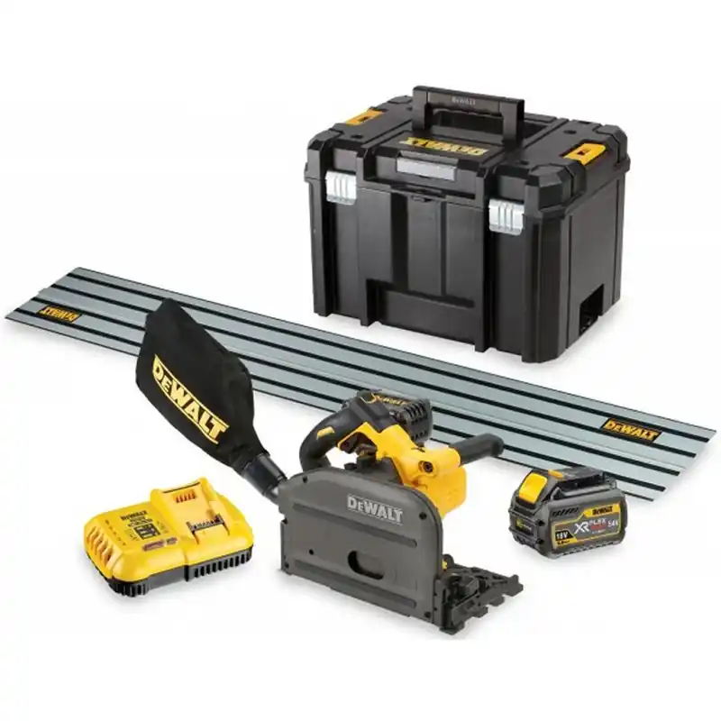 Schneller Versand DeWALT DCS520T2R-QW Akku Tauchkreissäge 165 mm, FlexVolt XR 54V 2x6,0 Ah + führungsschiene