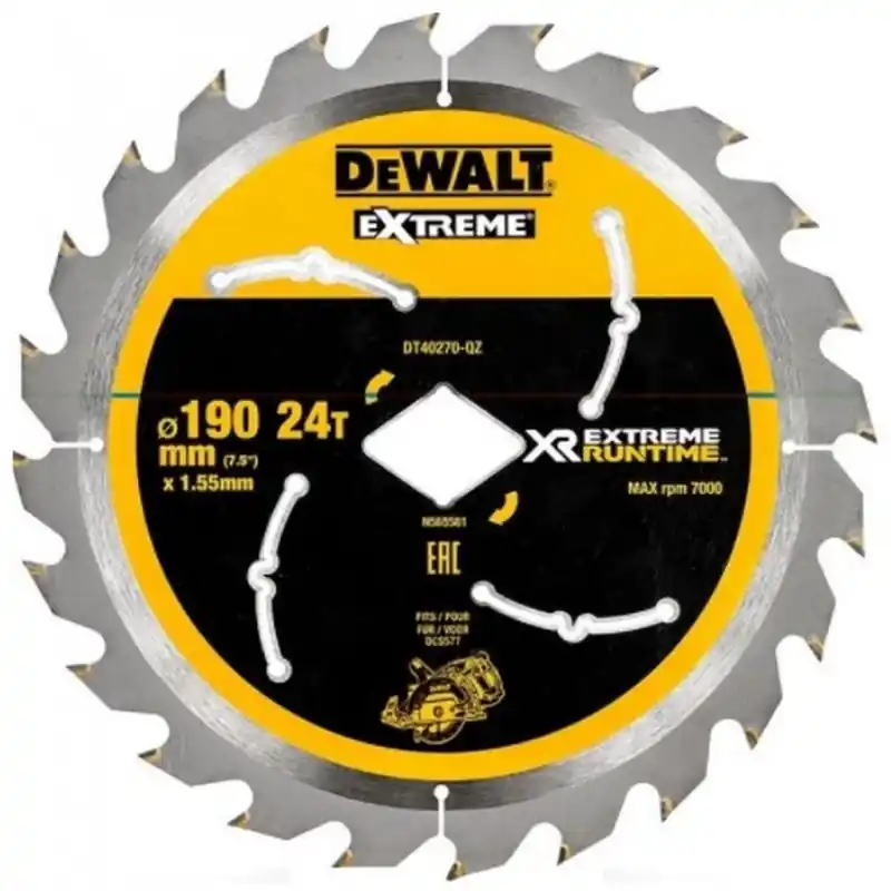 Versand Am Gleichen Tag DeWALT DT40270-QZ Extreme/XR Sägeblatt 190 mm 24Z Bohrung Diamantform für DCS577