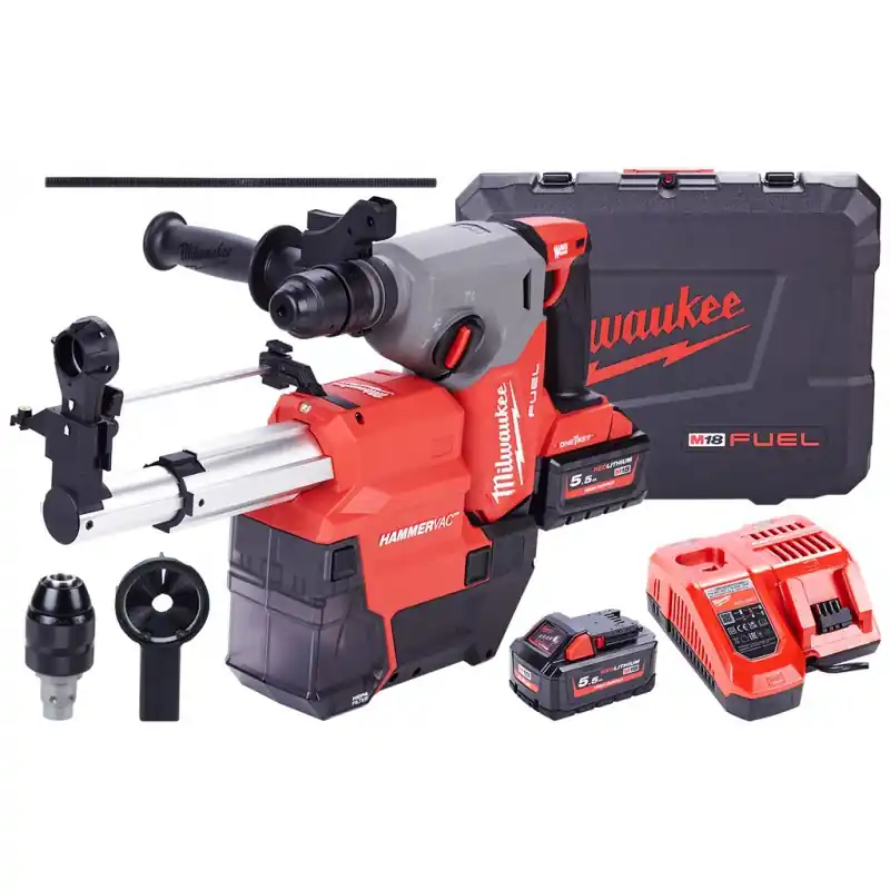 Milwaukee M18 ONEFHXDEL-552C Akku-kombihammer SDS-Plus 2x5.5 Ah, im Koffer 4933478506 Bestseller