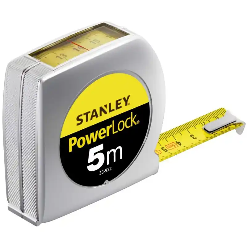 Stanley 0-33-932 PowerLock Rollbandmaß Kunststoff 5m mit Sichtfenster Schnäppchen