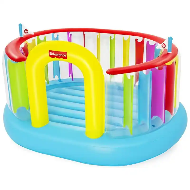 Neu Im Sortiment BESTWAY Fisher-Price Bouncetopia Hüpfburg mit integrierter Elektropumpe 93561