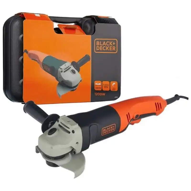 Black Decker KG1202K-QS Winkelschleifer (125mm/1200W), Koffer Bestseller