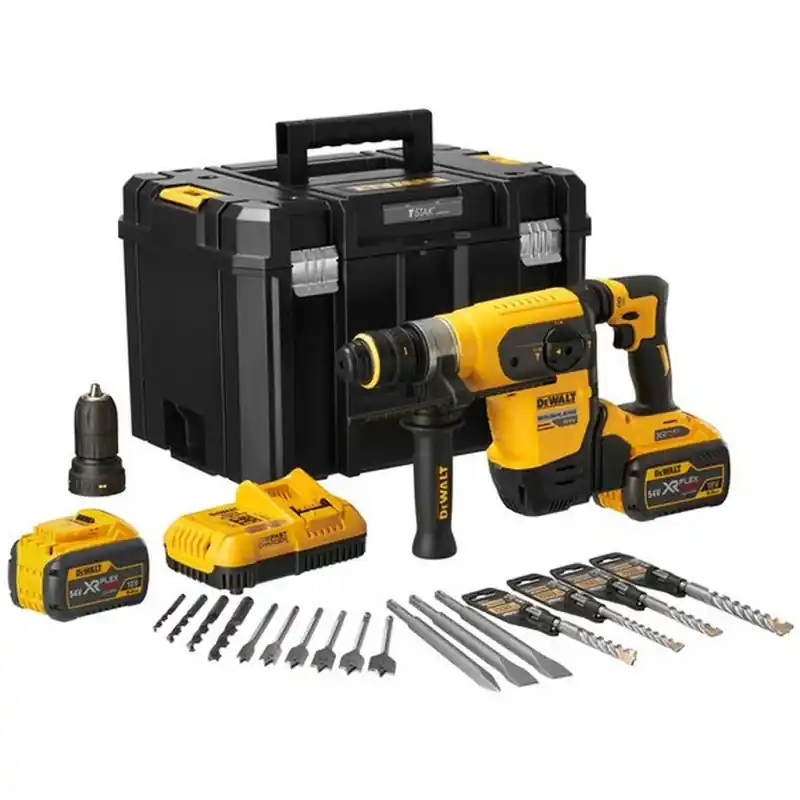 Geprüft DeWALT DCH417X2-QW Akku-Bohrhammer SDS-Plus XR FlexVolt (4,5J/54V/2x9,0Ah) Tstak