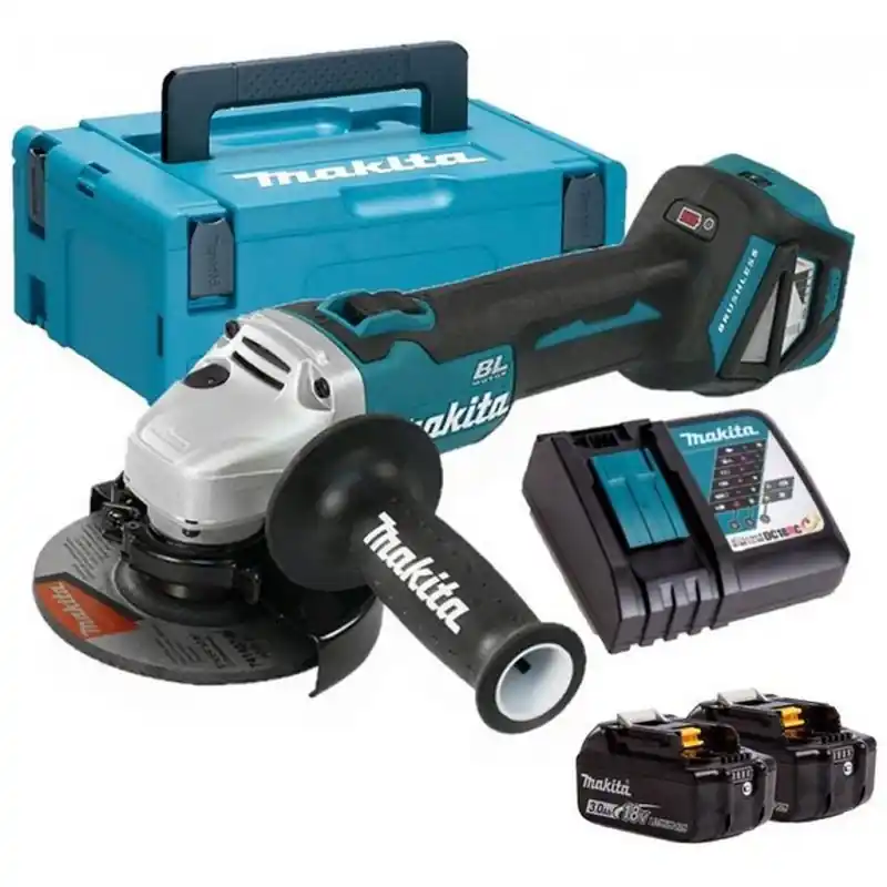 Markenware Makita DGA511RFJ Akku-Winkelschleifer 125mm Li-ion LXT (2 x 3 Ah/18V) Makpac