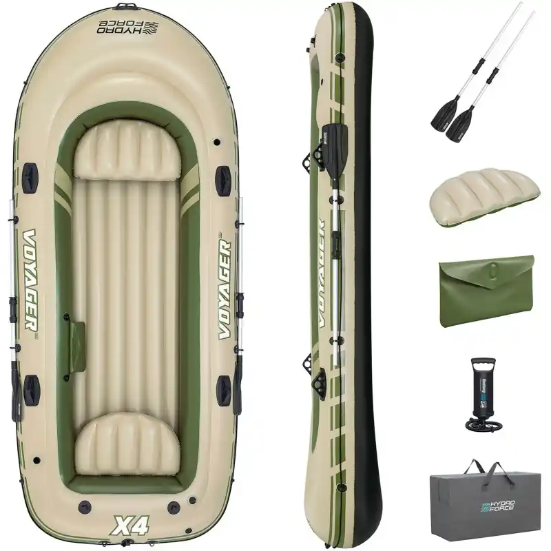 BESTWAY Hydro-Force Voyager X4 Schlauchboot Komplett-Set, 350 x 145 x 49 cm 65156 Highlight