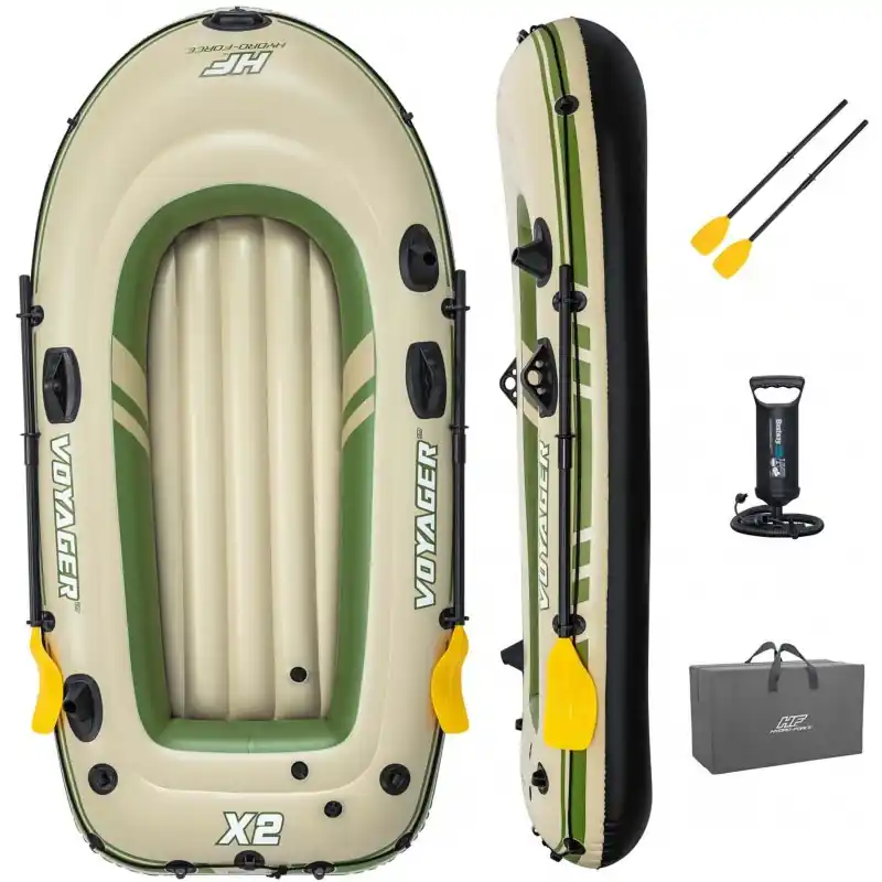 Preisreduziert BESTWAY Hydro-Force Voyager X2 Schlauchboot Komplett-Set, 232 x 118 x 37 cm 65163