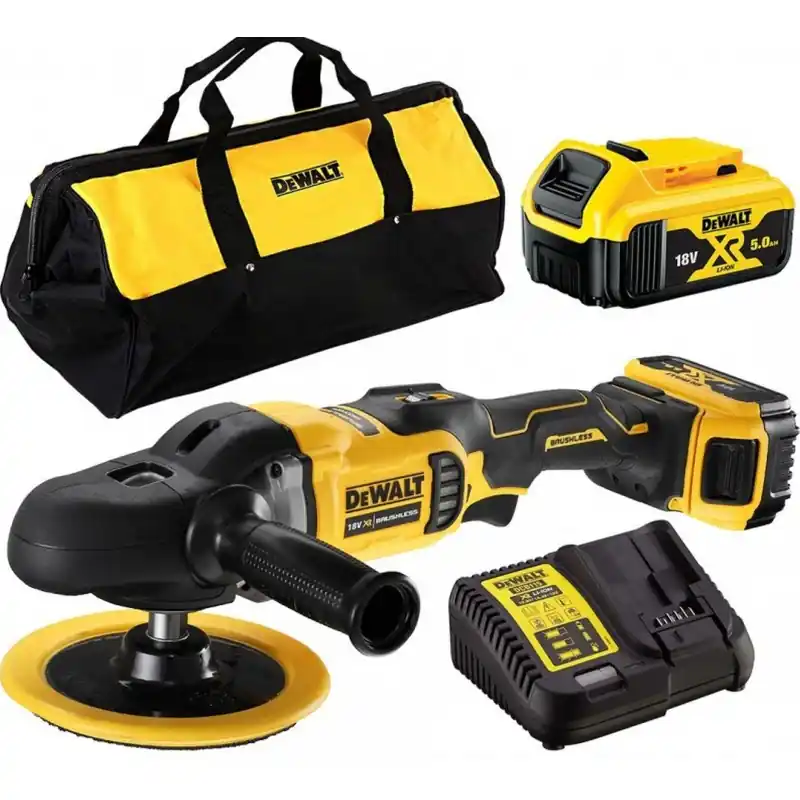 DeWALT DCM849P2-QW Akku Rotationspolierer 125-180 mm XR (18V/2x5,0Ah) Tasche Ausverkauf