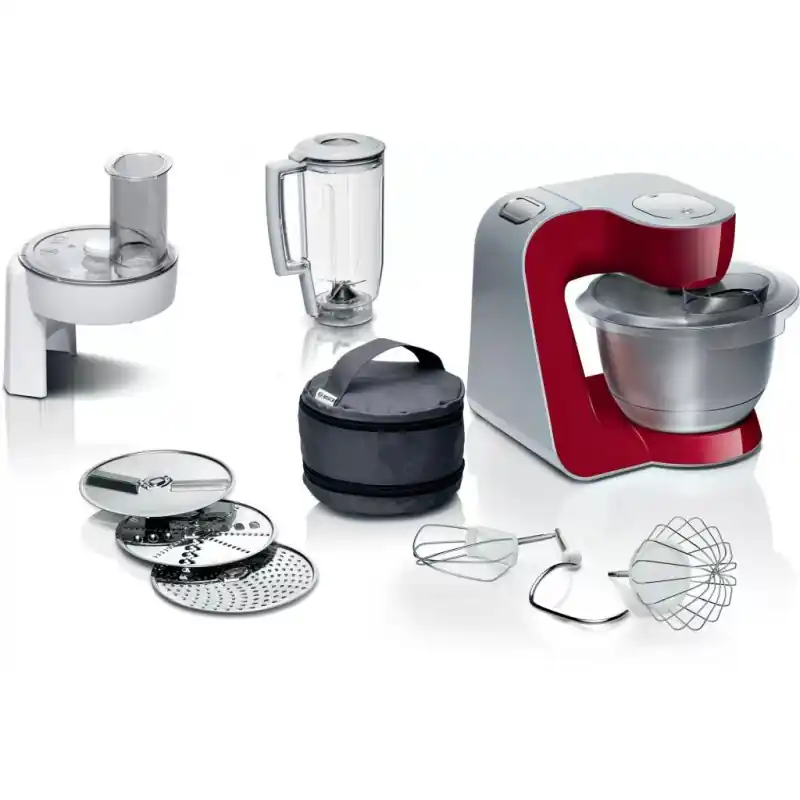 Bosch MUM5 Küchenmaschine (1000W/Rot,silber) MUM58720 Bestpreis