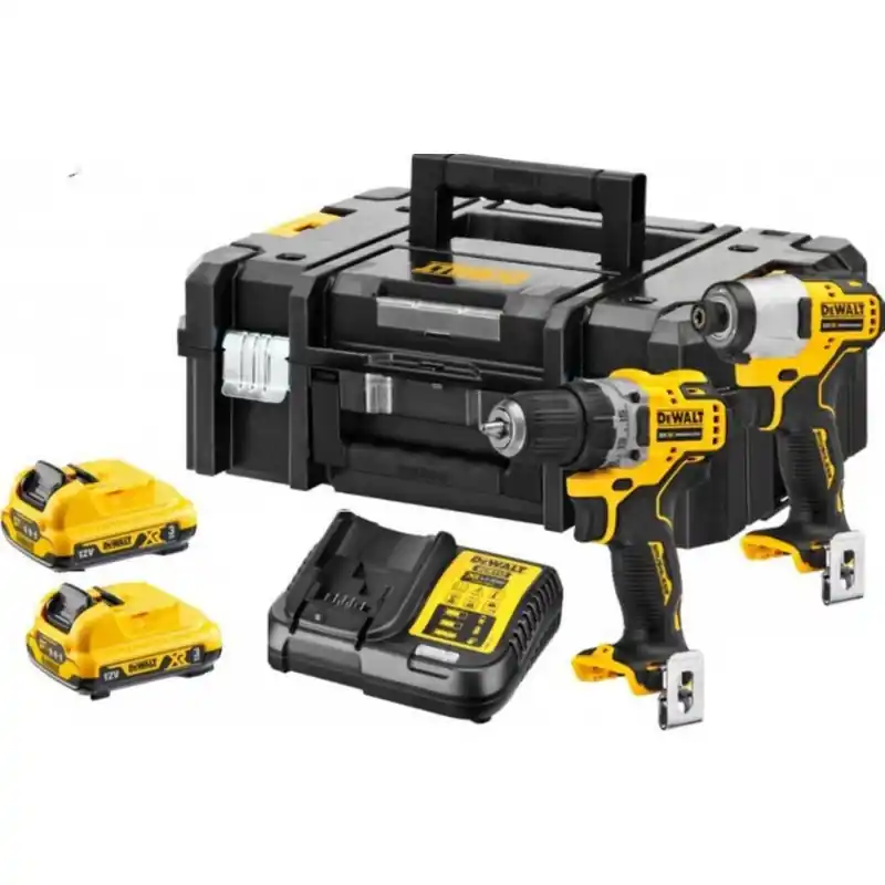 Garantierte Lieferung DeWALT DCK2110L2T-QW Akku Schrauber-Set. DCD701 + DCF801 (12V/2 x 3,0 Ah) Tstak