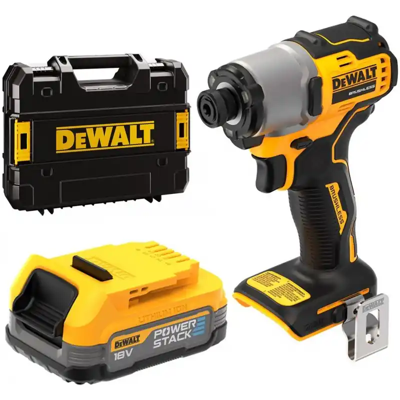 Versand Am Gleichen Tag DeWALT DCF840E1T-XJ Akku-Schlagschrauber 1/4" (192Nm/18V/1x1,7Ah PowerStack) Tstak