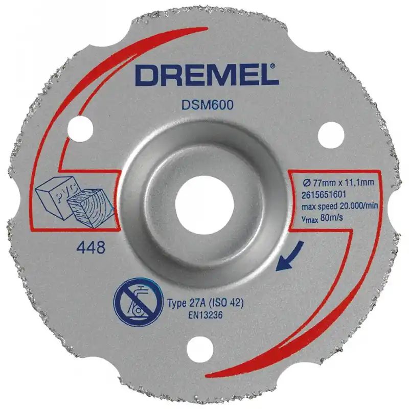 Dremel DSM20 Mehrzweck-Karbidtrennscheibe zum Bündigschneiden 77 mm 2615S600JB Versand Am Gleichen Tag