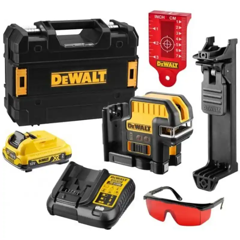 Preisknaller DeWALT DCE0825D1R-QW Linienlaser, rot, 5-Punkt, XR (10,8V/1x 2,0Ah) Tstak