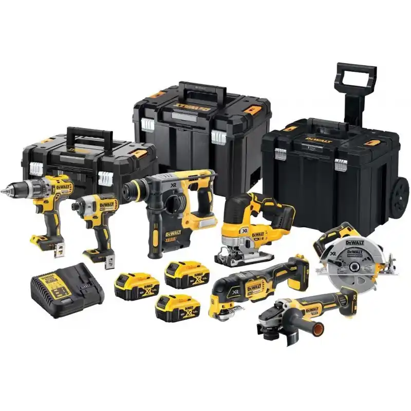 Schnäppchen DeWALT DCK755P3T-QW DCD796+DCF887+DCH273+DCG405+DCS570+DCS355+DCS334 (18V/3x5,0Ah) 3xTstak