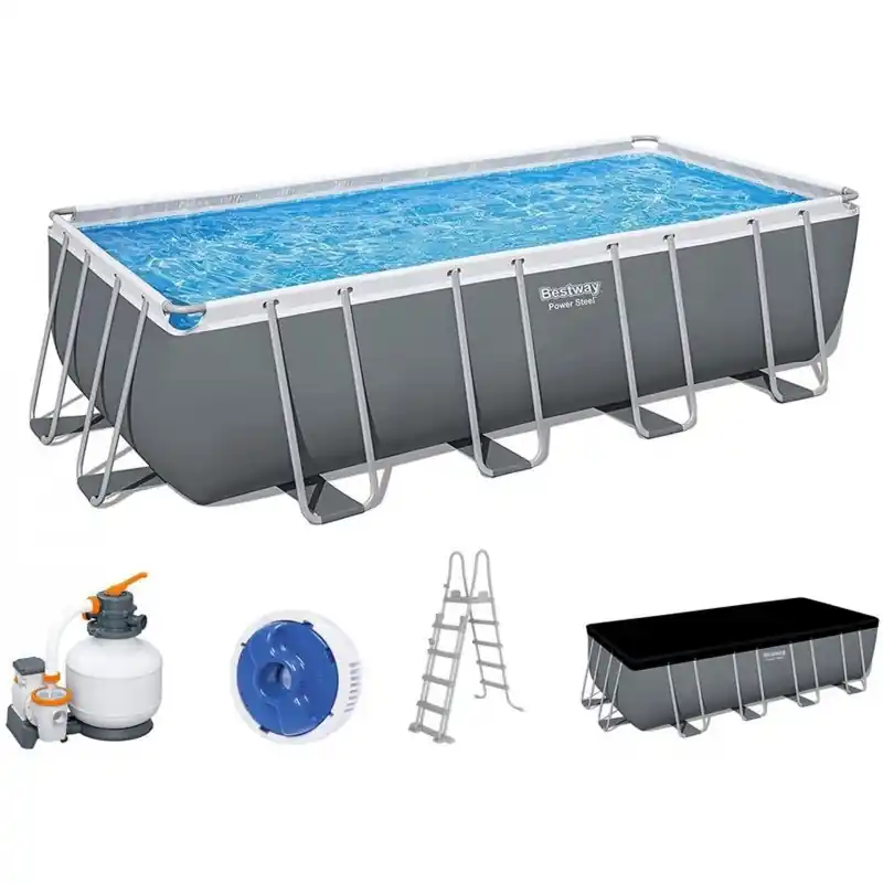 BESTWAY Power Steel Frame Pool Komplett-Set 549 x 274 x 132 cm, mit Sandfilteranlage 5619Q Markenware
