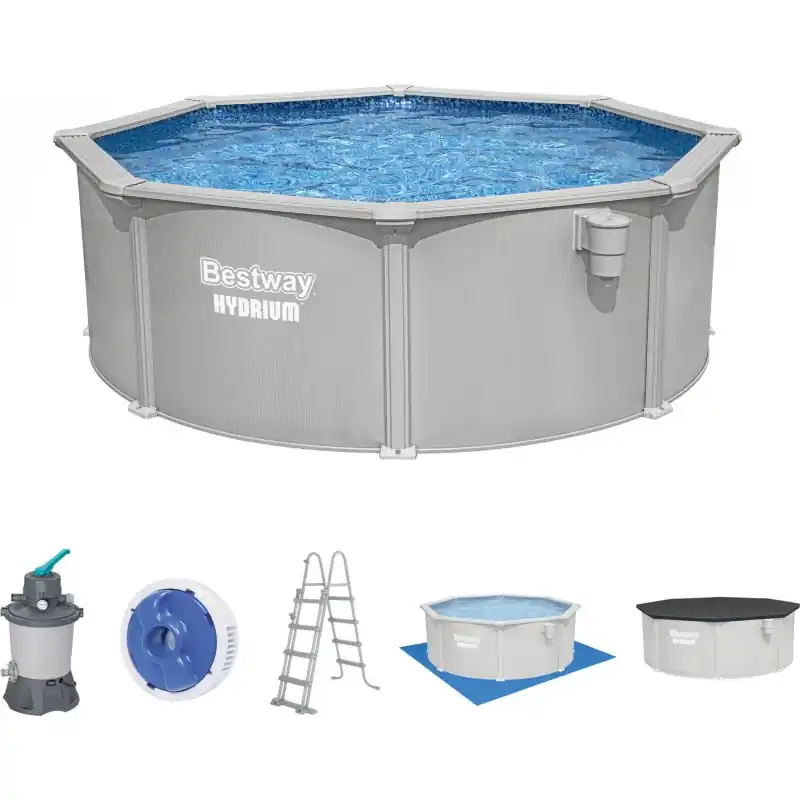 Knallerangebot BESTWAY Hydrium Stahlwandpool Komplett-Set 360 x 120 cm, mit Sandfilteranlage 56574