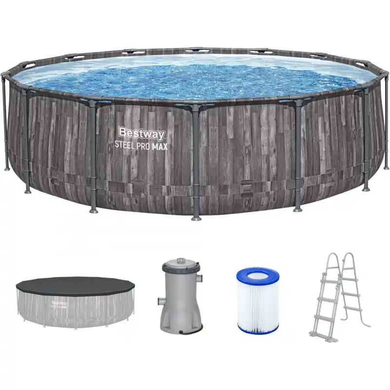 Ausverkauf BESTWAY Steel Pro Max Frame Pool Komplett-Set 427 x 107 cm, mit Filterpumpe 5614Z