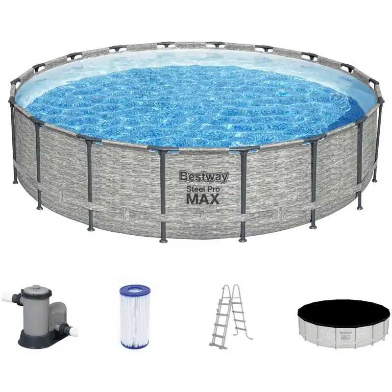 Bestpreis BESTWAY Steel Pro Max Frame Pool Komplett-Set 549 x 122 cm, mit Filterpumpe 5618Y