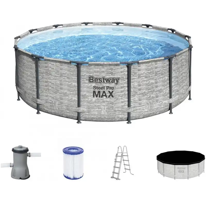 Kracherpreis BESTWAY Steel Pro Max Frame Pool Komplett-Set 427 x 122 cm, mit Filterpumpe 5619D