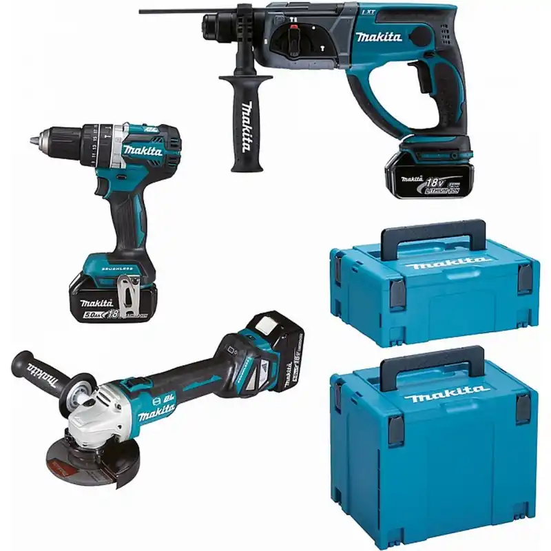 Top-Angebot Makita DLX3093TJ Akku-Set DGA513Z+DHR202Z+DHP484Z Li-ion LXT 18V (3xBL1850B+DC18RC+MAKPAC)