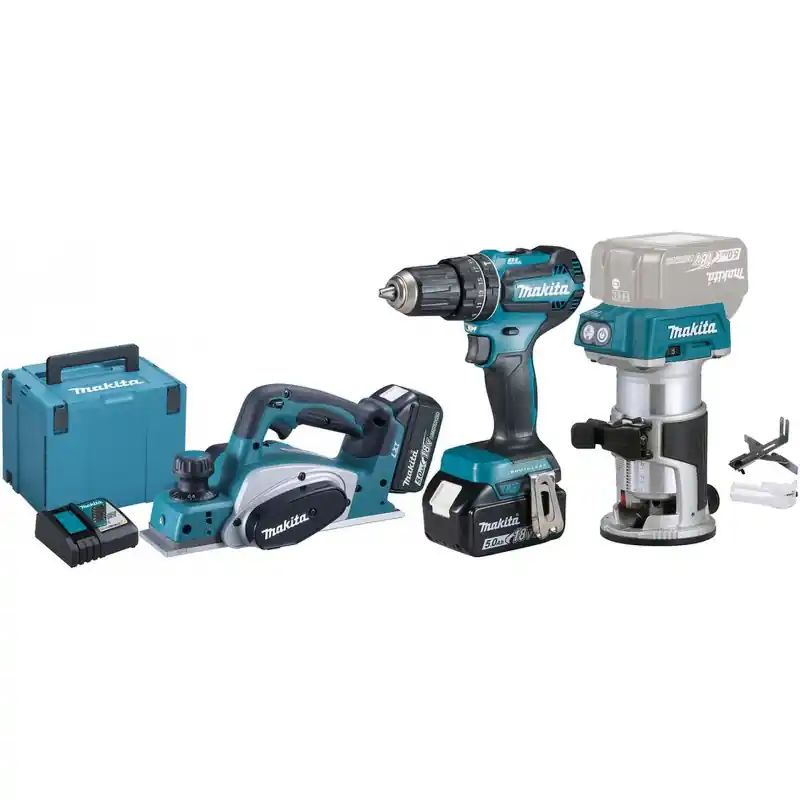 Neuheit Makita DLX3116TJ Akku-Set Li-ion LXT 18V (2xBL1850B+DC18RC+MAKPAC)