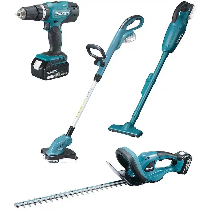 Letzte Chance Makita DLX4093 Akku-Set DHP453Z+DUR181Z+DCL180Z+DUH523Z Li-ion LXT 18V (2xBL1830B+DC18RC)