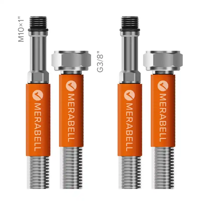 MERABELL Aqua,Schlauch für Wasserarmaturen,G3/8"-M10x1 lang Gew.–2Stk. M0013 Sale
