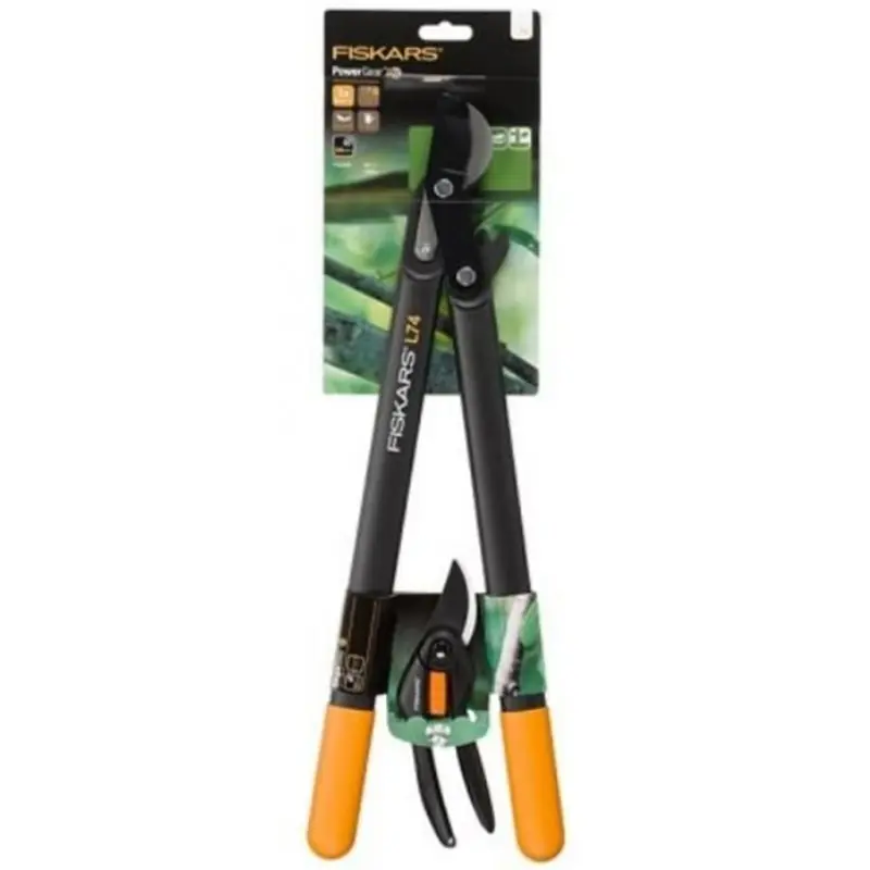 Highlight Fiskars SET Bypass-Getriebeastschere M L74 + Gartenschere P26