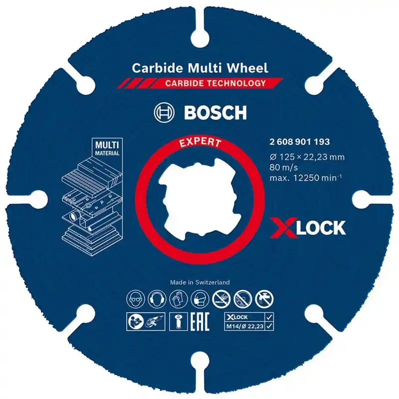 BOSCH EXPERT Carbide Multi Wheel X-LOCK Trennscheibe, 125 mm, 22,23 mm 2608901193 Nur Heute
