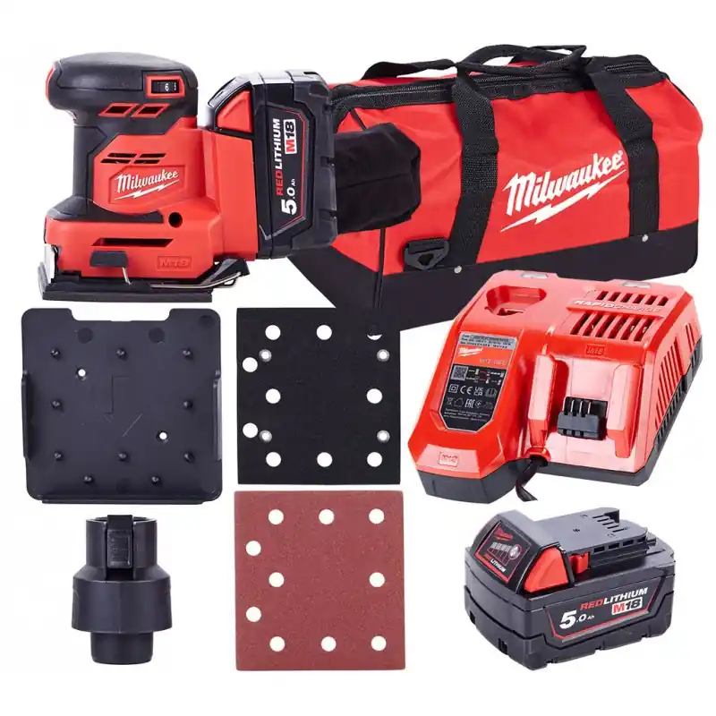 Milwaukee M18 BQSS-502B Akku-schwingschleifer (2x5.0Ah) Werkzeugtasche 4933479967 Sofort Bestellen