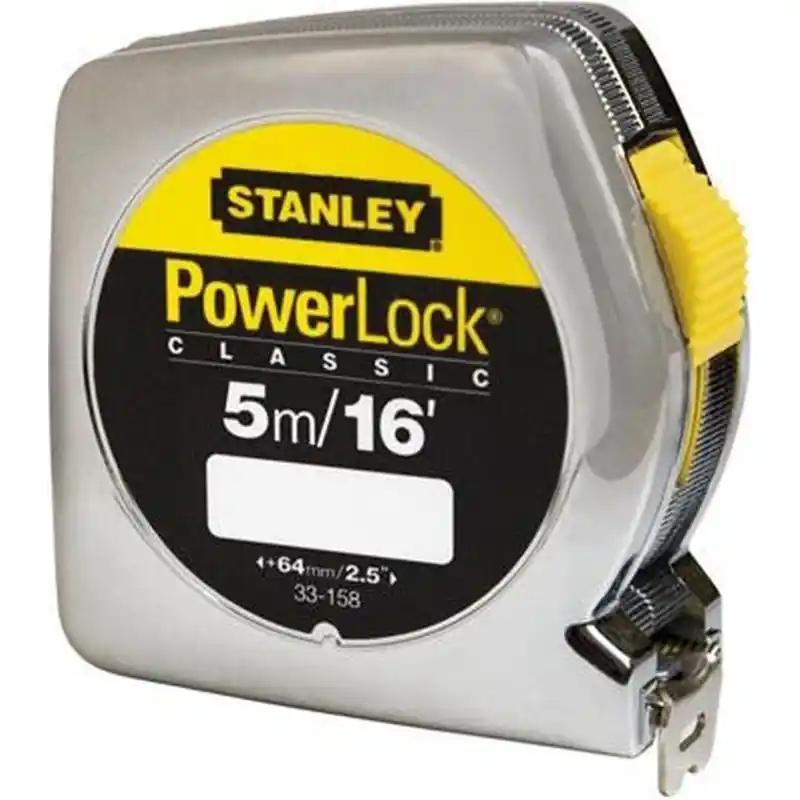 Stanley 0-33-158 PowerLock Bandmaß Kunststoff 5m/16‘, Endhaken zweifach vernietet Sonderangebot