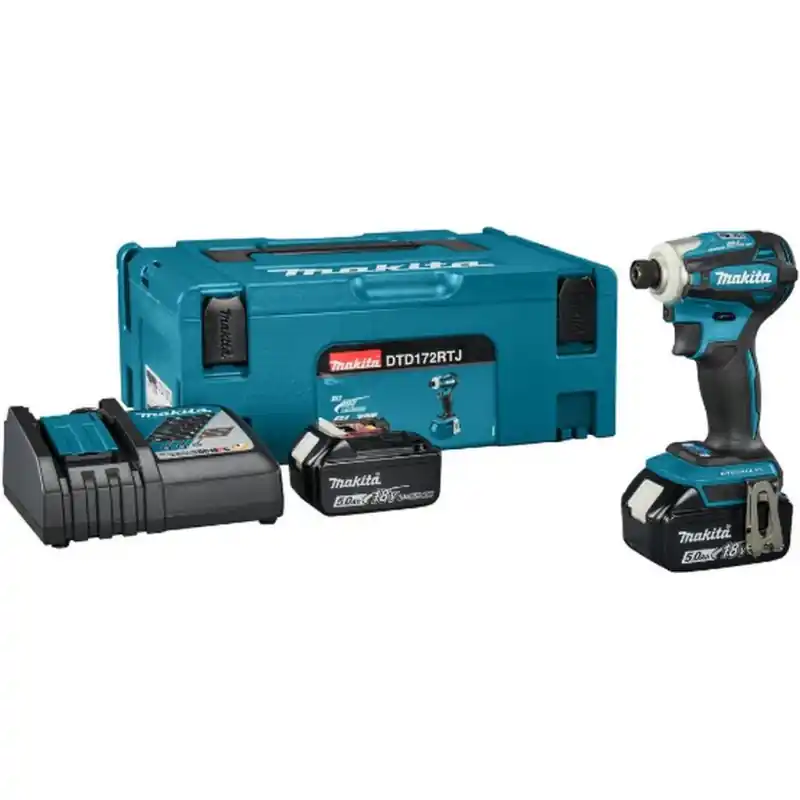 Makita DTD172RTJ Akku-Schlagschrauber 1/4" Li-ion LXT (2x18V/5,0Ah) Makpac Direkt Vom Hersteller