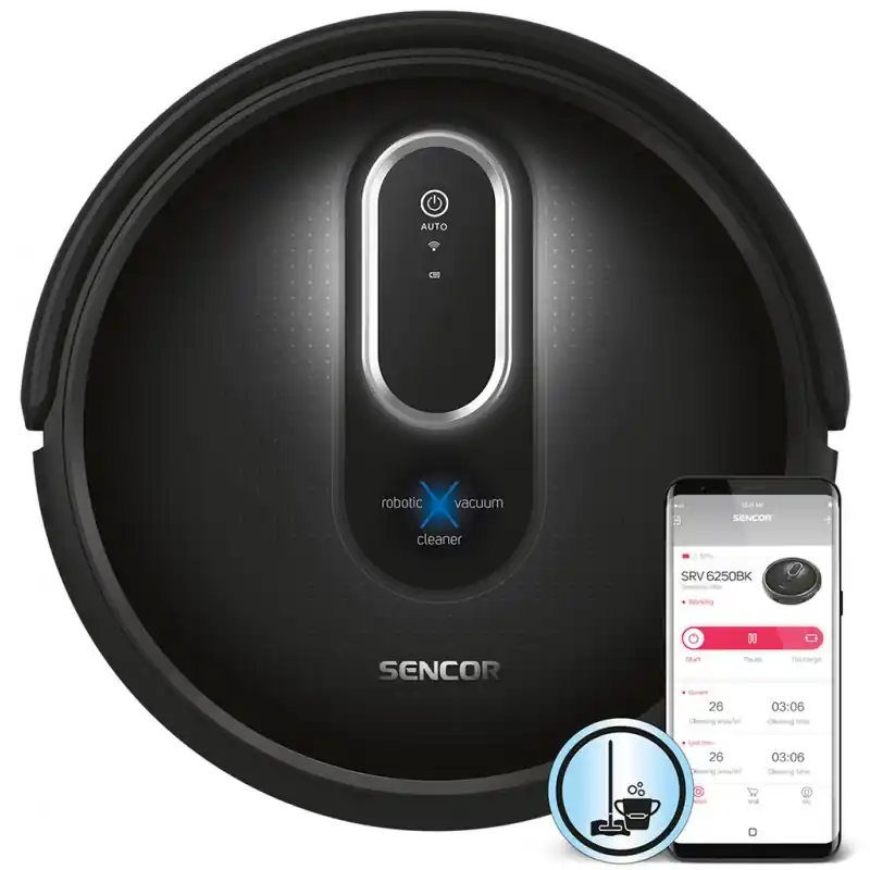 Echt B-WARE SENCOR SRV 6250BK Robotischer Staubsauger- nach dem Service, ohne Fernbedienung!
