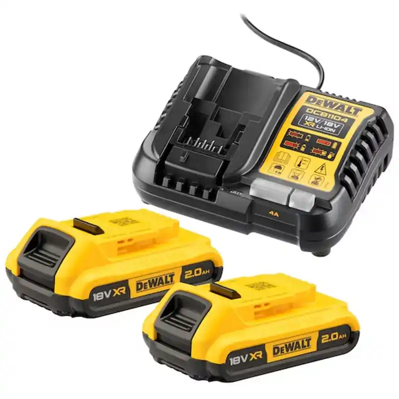 DeWALT DCB1104D2-QW 18 V XR KIT (2× 2,0 Ah Akkus plus DCB1104 Ladegerät) Preisreduziert