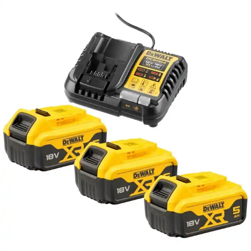 Beliebt DeWALT DCB1104P3-QW Akku-Kit XR Ladegerät DCB1104 +DCB1104 + 3x DCB184 (18V/5,0Ah)
