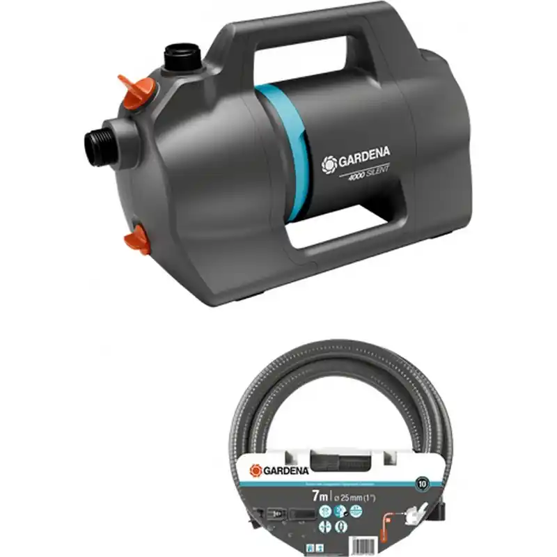 Preisknaller Gardena Silent 4100 Gartenpumpe Saugschlauch-Set (4100 l/h / 500 W) 9052-20