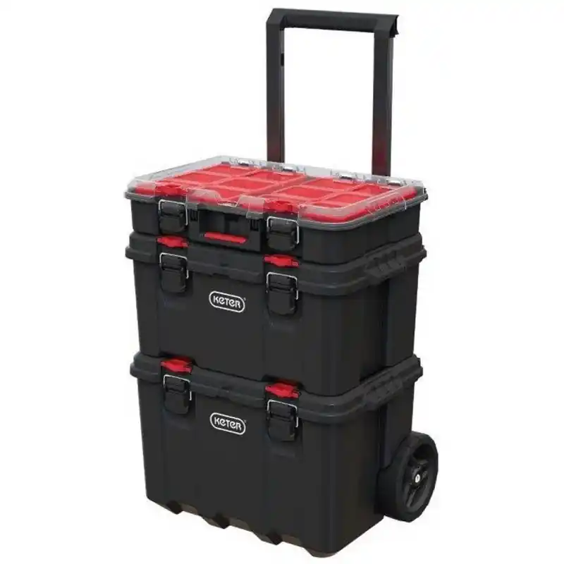 Meistverkauft KETER Stack‘N‘Roll Werkzeugkasten-Set 52,5x41,1x69,4 cm 17210365