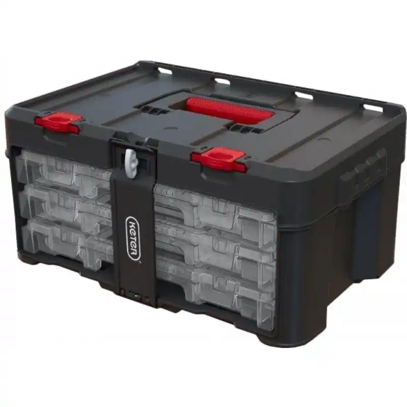 KETER Stack‘N‘Roll Box mit drei Organizern 48,1x33,2x23,3 cm 17210831 Sofort Bestellen