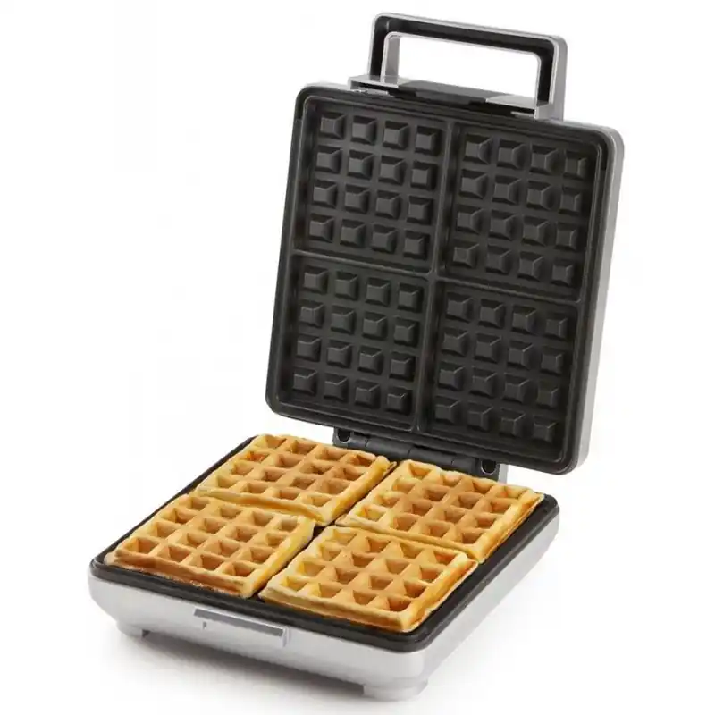 DOMO Waffeleisen Antihaftbeschichtung, Kontrollleuchte, klappbar Silber, 1600W DO9250W Zertifiziert
