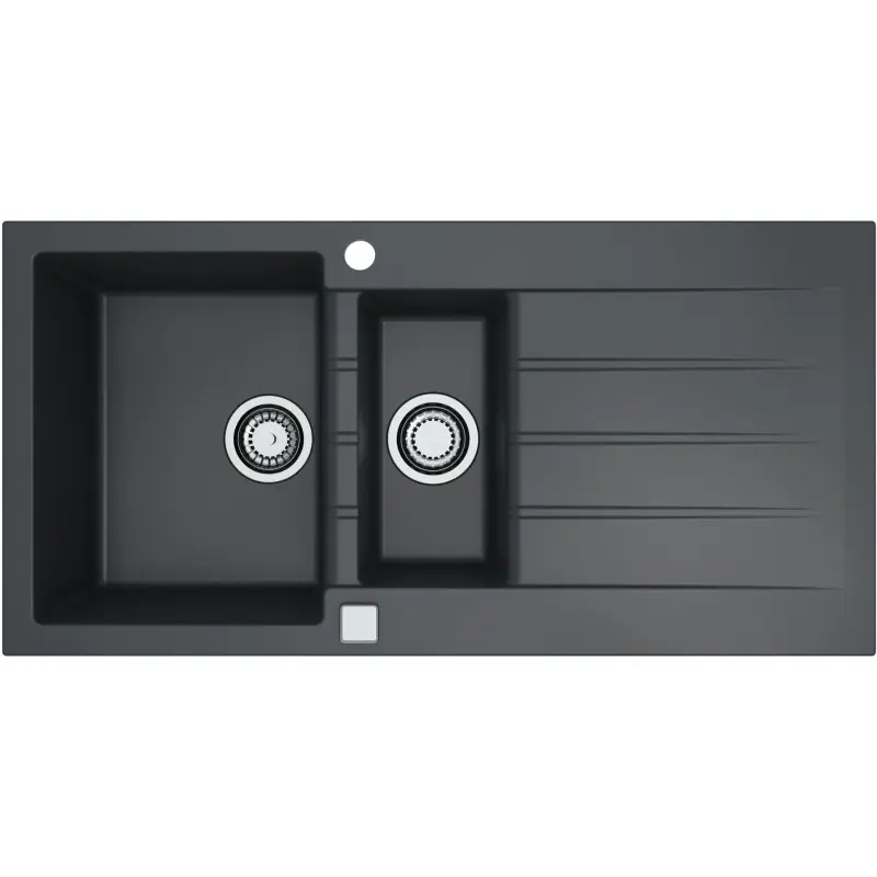 Markenware ALVEUS CADIT 80 Granitspüle, 1000 x 500 mm, schwarz 1140603