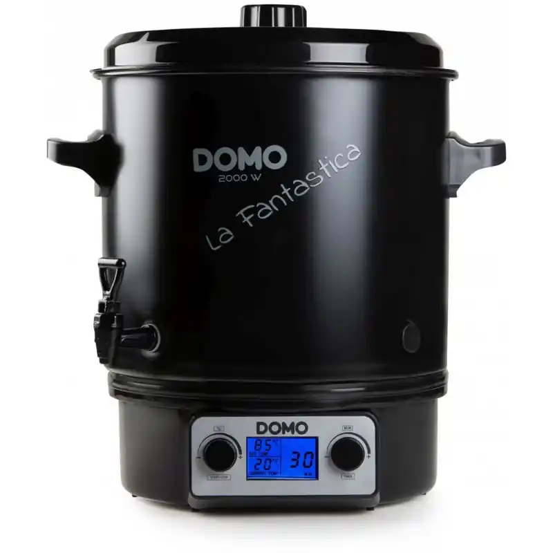 DOMO Einkochautomat, Edelstahl mit LCD - 2 Öffnungen - Kunststoffhahn (27 l / 2000W) DO423 Neue Kollektion