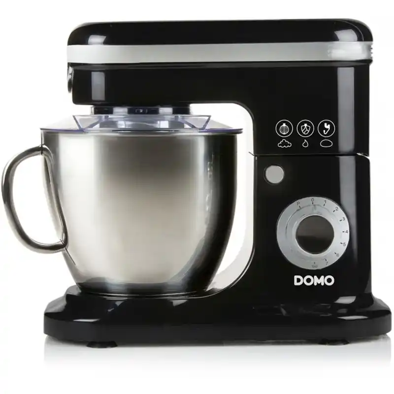 Highlight DOMO Küchenmaschine, 6 Liter, 1200W, Silber/Schwarz DO1023KR