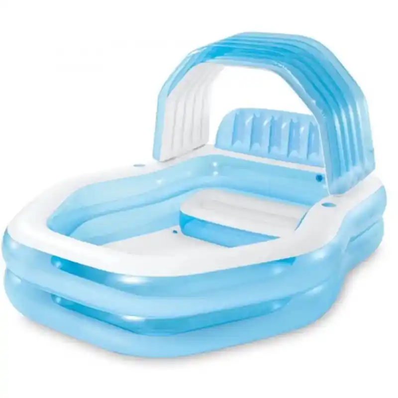 INTEX Swimcenter - Sunshade Family (2229 x 191 x 135 cm Planschbecken mit Sonnenschutz Markenprodukt