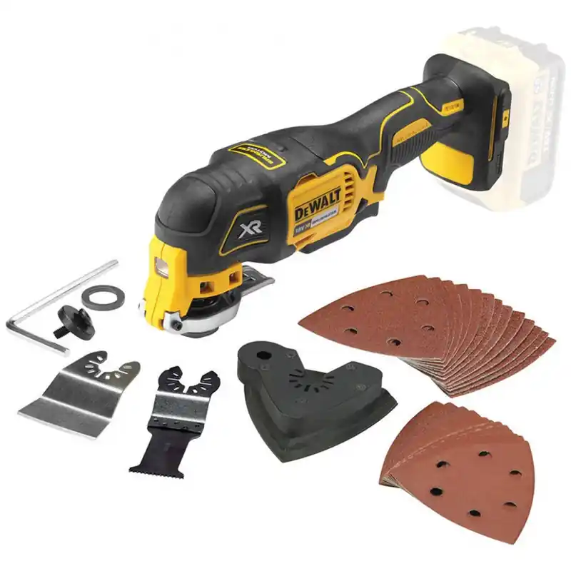 DeWALT DCS355N-XJ Akku-Multifunktionswerkzeug (18V/ohne akku) + 29 tlg. Zubehör, Split Sonderangebot