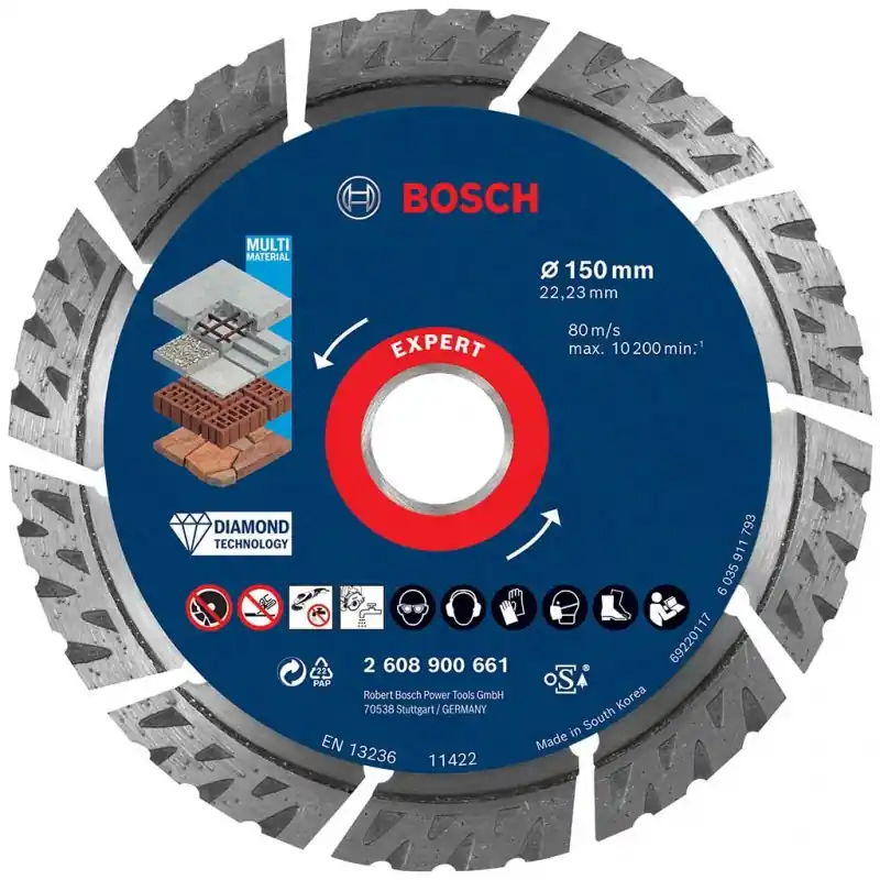 Nur Für Kurze Zeit BOSCH EXPERT MultiMaterial Diamanttrennscheiben, 150 x 22,23 x 2,4 x 12 mm 2608900661