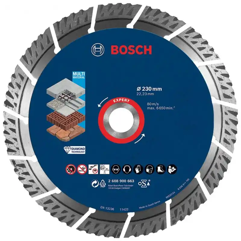 Super-Preis BOSCH EXPERT MultiMaterial Diamanttrennscheiben, 230 x 22,23 x 2,4 x 15 mm 2608900663
