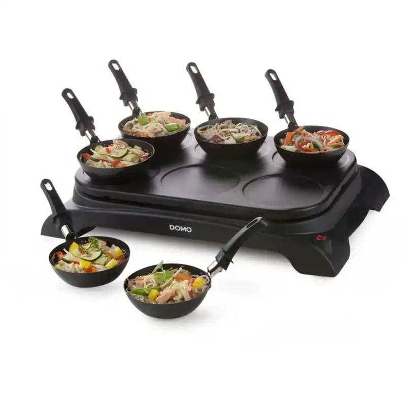 Sonderaktion DOMO Wok 6 Pfännchen 1000W, Schwarz DO8710W