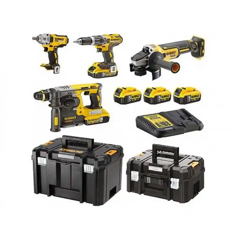 Sonderaktion DeWALT DCK428P3T Akku-Werkzeugset (DCD796+DCH273+DCG405+DCF894+3x 18V/5,0Ah) 2xTstak