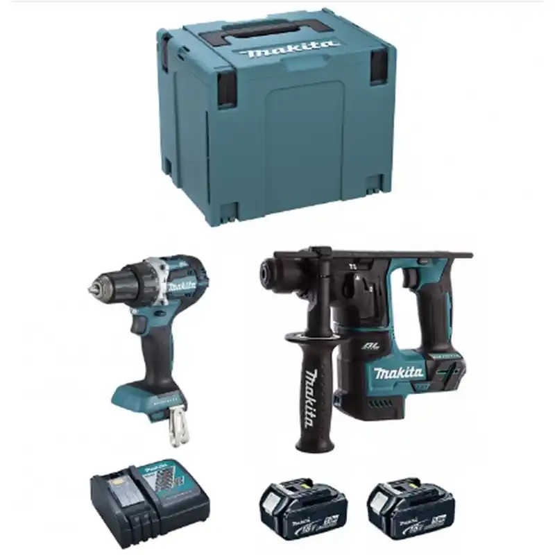 Makita DLX2271TJ Kit (DDF484 + DHR171 + 2 x 5,0 Ah + DC18RC + MAKPAC 4) Bestseller
